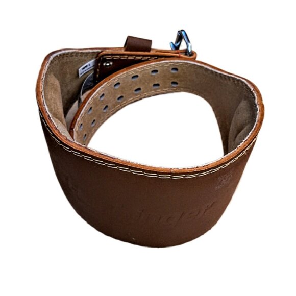 Harbinger 6" Unisex Padded Leather Weightlifting Belt Double Pin Roller Buckle - Picture 1 of 9